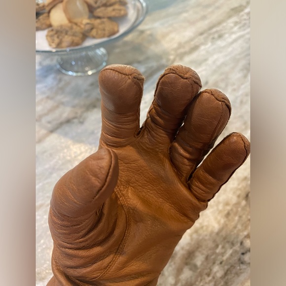 Coach leather cashmere gloves sz 8 brown - Picture 3 of 10